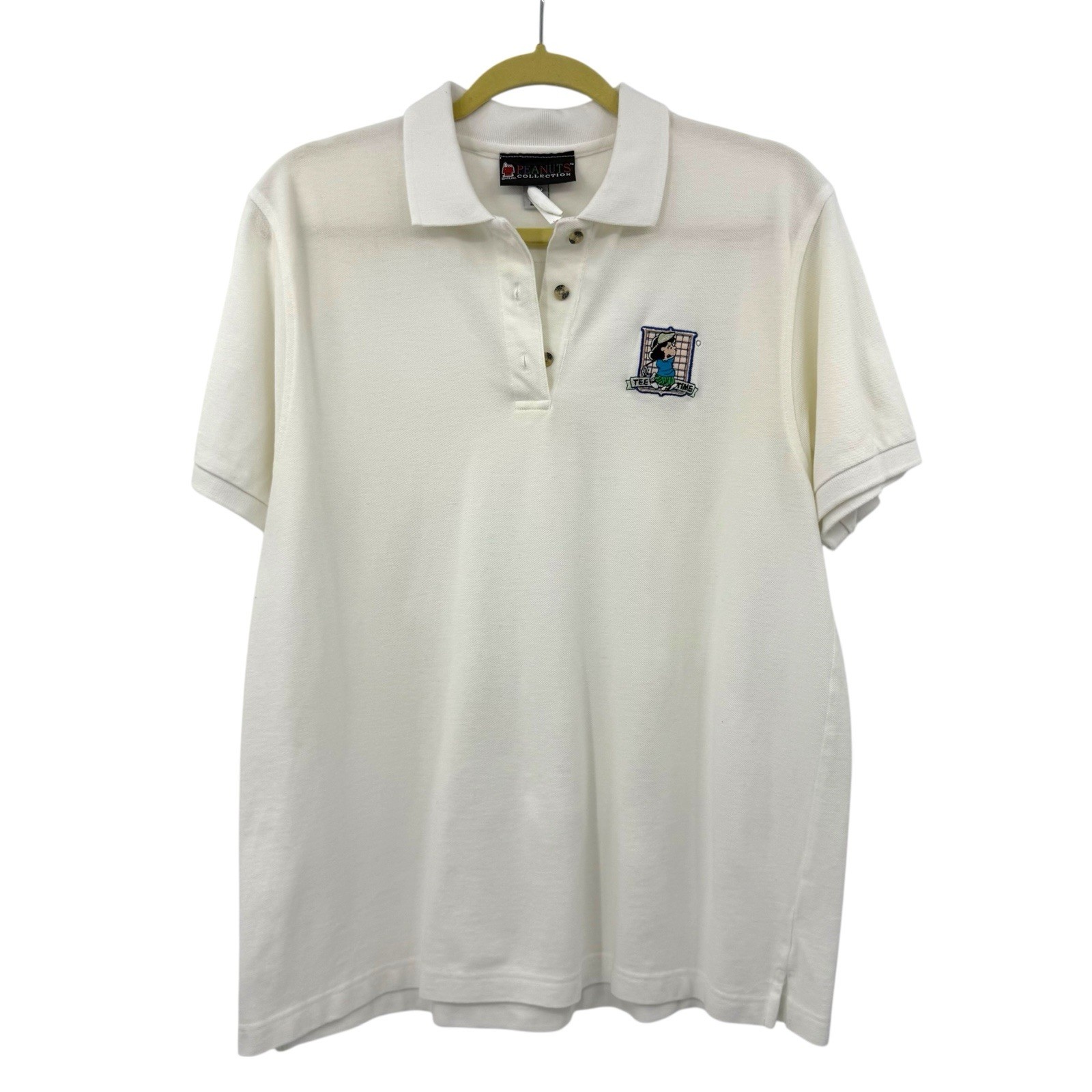 Vintage Peanuts Collection Lucy Polo Golf Shirt Embroidered Women’s Sz XL White