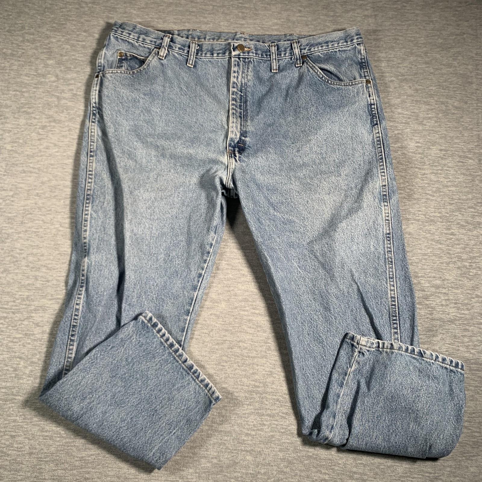 Wrangler Jeans Mens 46×29 Blue Straight Leg Regular Fit Denim 96501SW Cotton