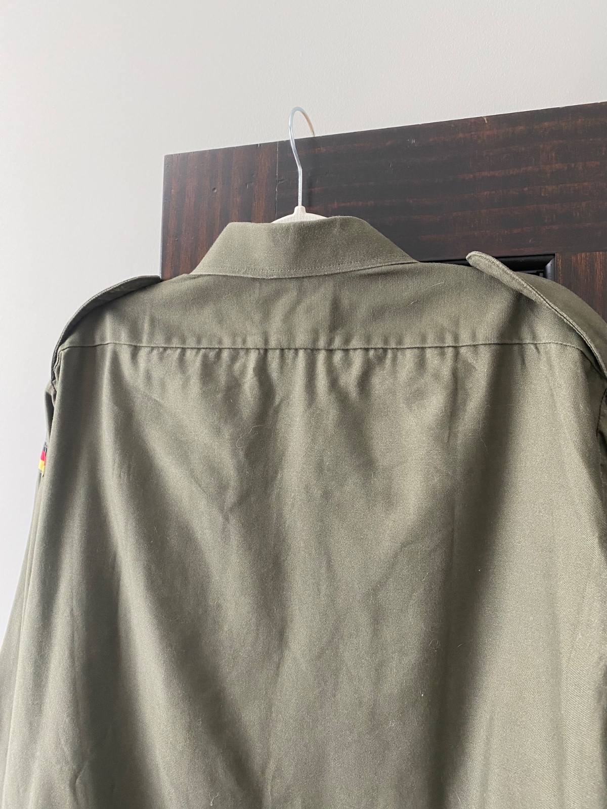 Vintage German Military Utility Shirt Jacket Olive Green Size 41/42 Army Overshi