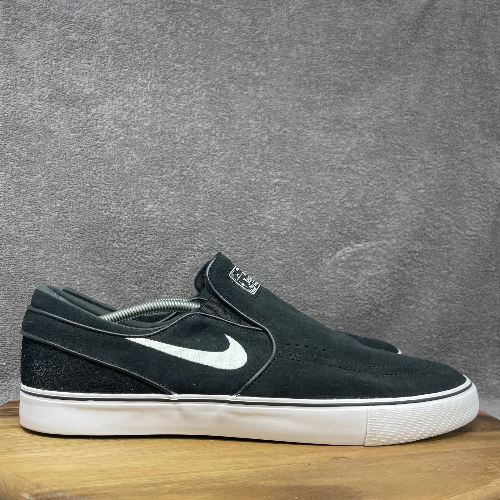 Nike SB Zoom Stefan Janoski Slip On Shoes FN5893-001 Black Suede Mens 14