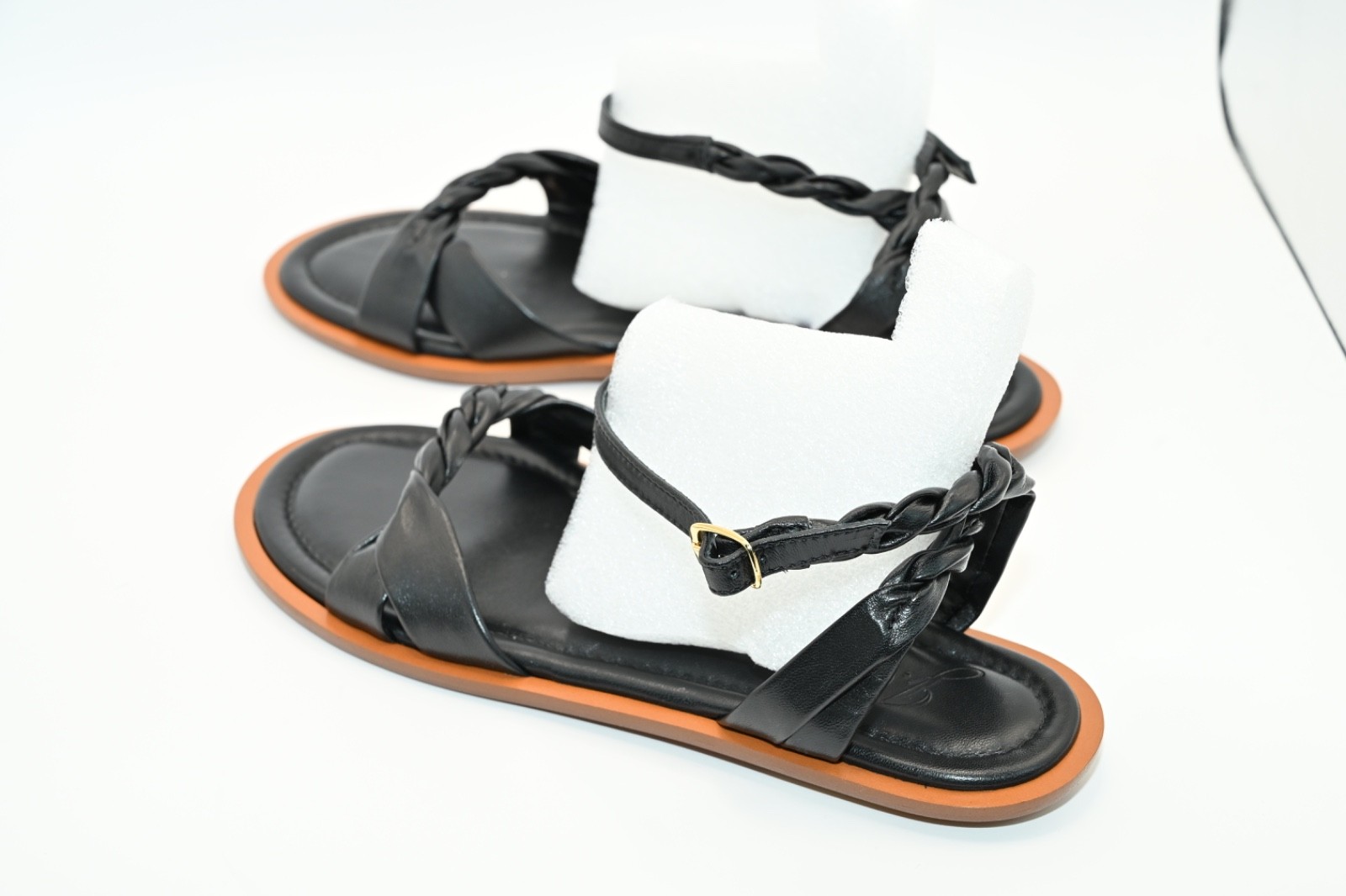 J.CREW WOMEN SIZE 8 BLACK SANDAL TWIST STRAP NEW WITH BOX