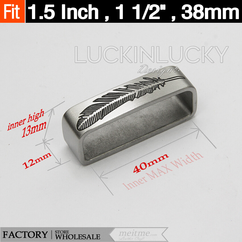 1 Pcs -Replacement Feather loop Stainless Steel Belt loop Belt Buckle Keeper 1.5