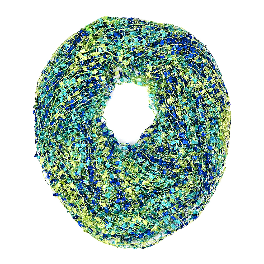 64″ Wide Crochet Confetti Infinity Spring Summer Scarf Knit Multi Color Loop