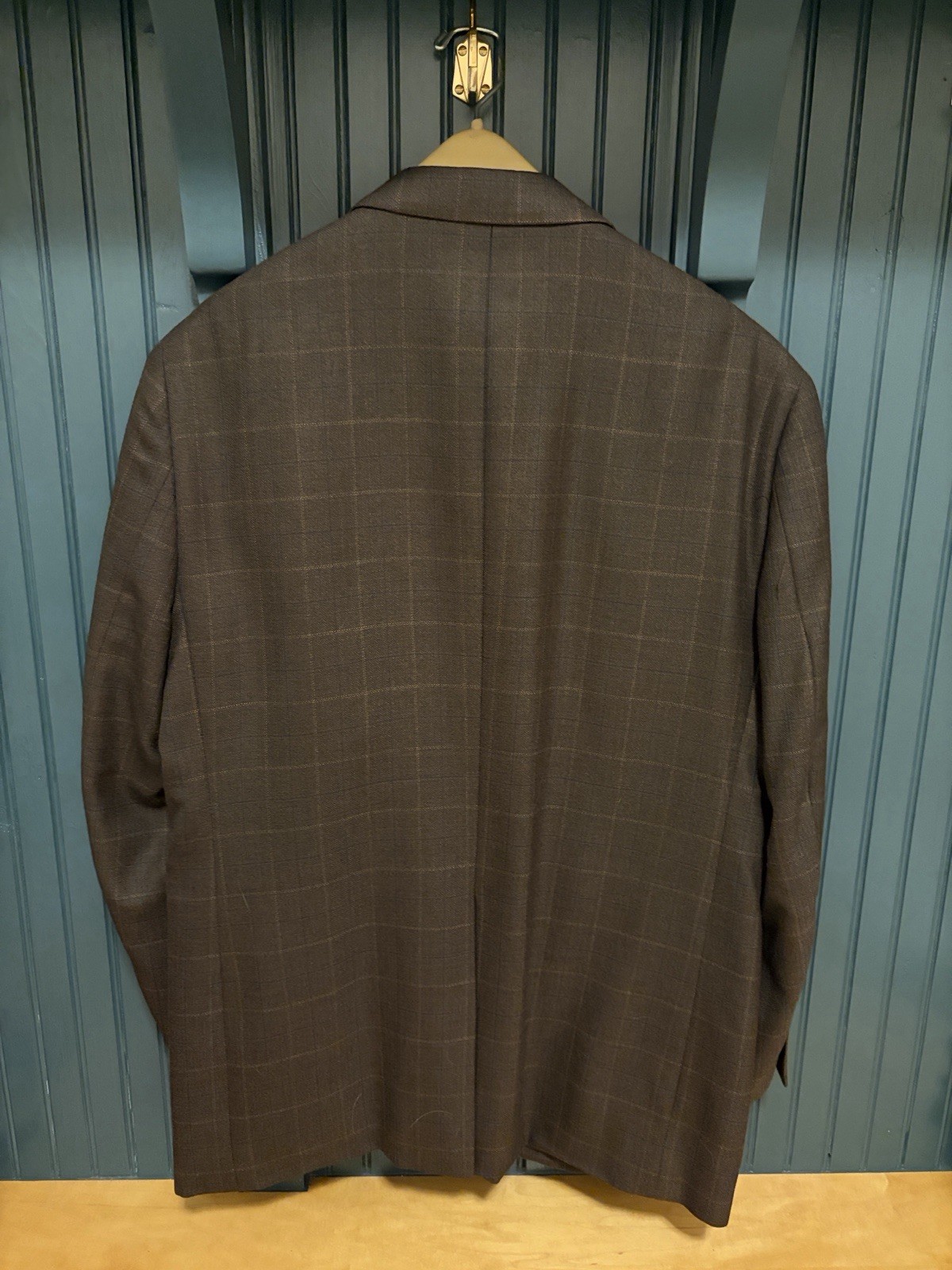 Joseph & Feiss Men’s Brown window pane 100% Wool Blazer Single-Breasted 44R