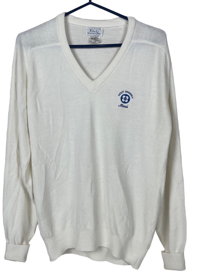 Dache Paris-New York-California Orlon V-Neck Sweater Hyatt Regency Maui Size M