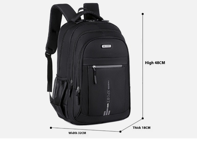 Men’s Backpack laptop Travel School Bag Large Capacity Black Waterproof Universi