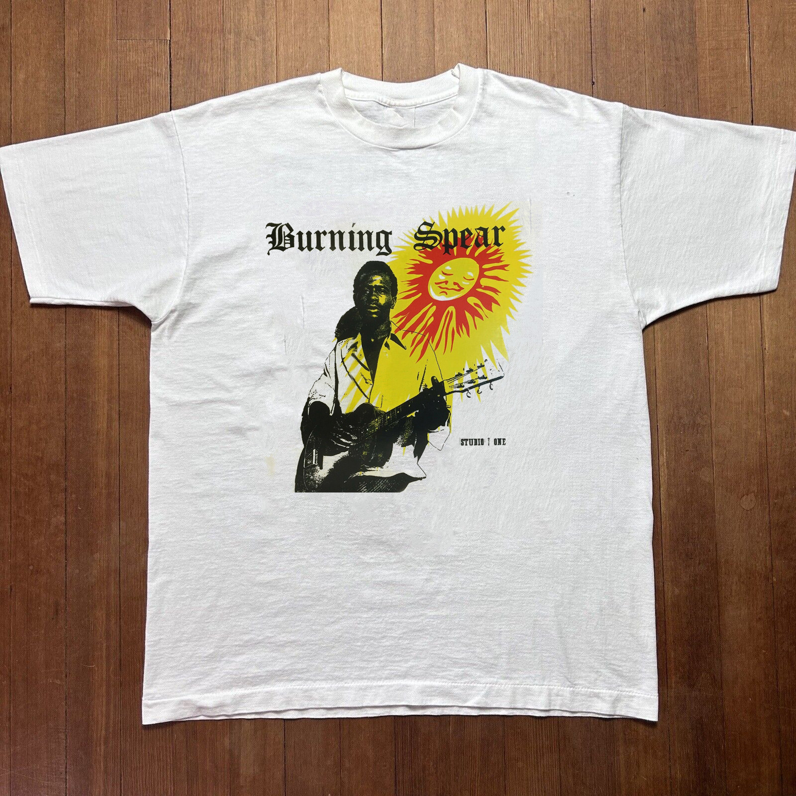 New Popular Burning Spear White T-Shirt Cotton Full Size S-5XL