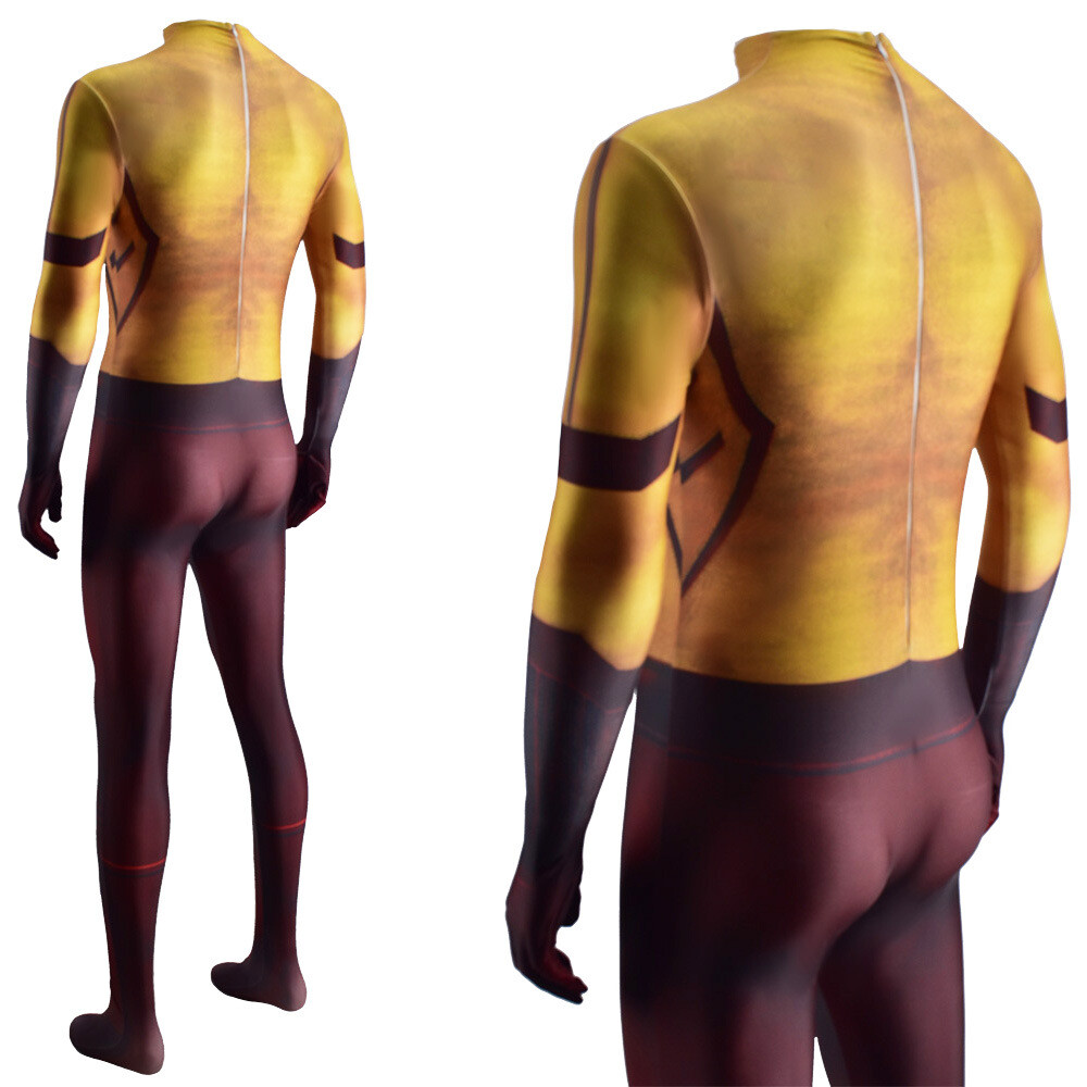2021 Kid Flash Jumpsuit The Flash Bodysuit Cosplay Costume Halloween Adult Suit