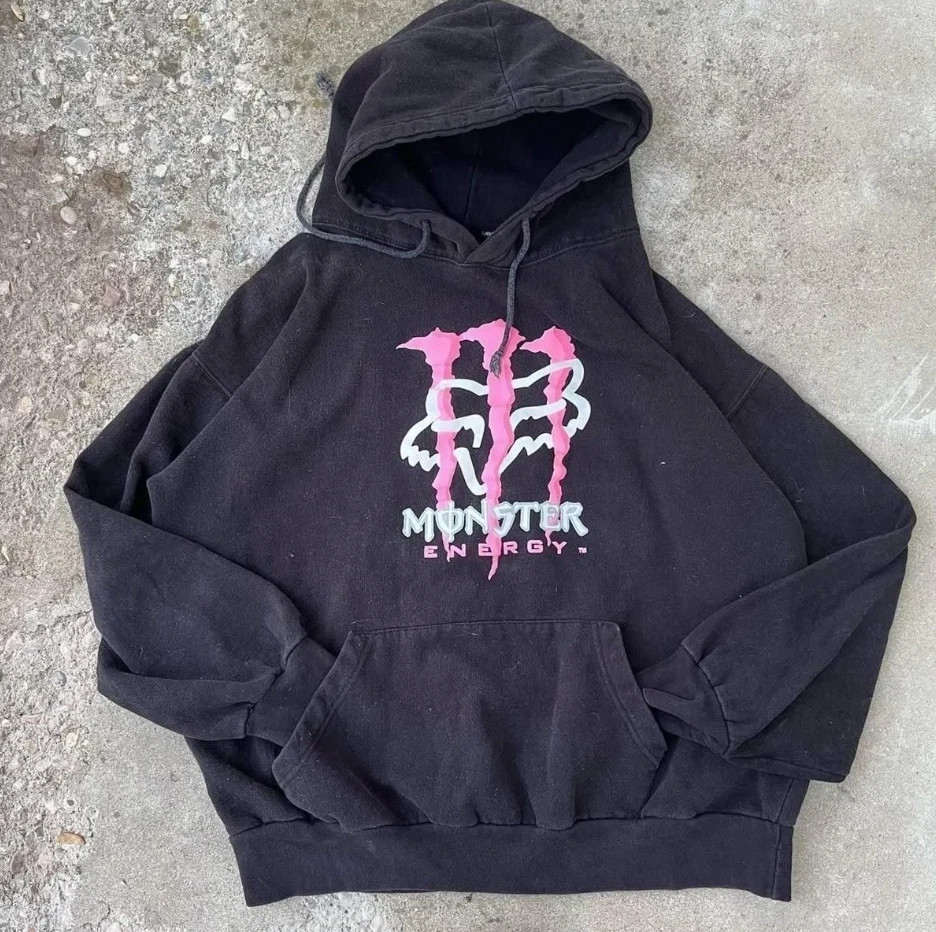 Retro Monster Pink Graphic Design Hoodie Size S-3XL