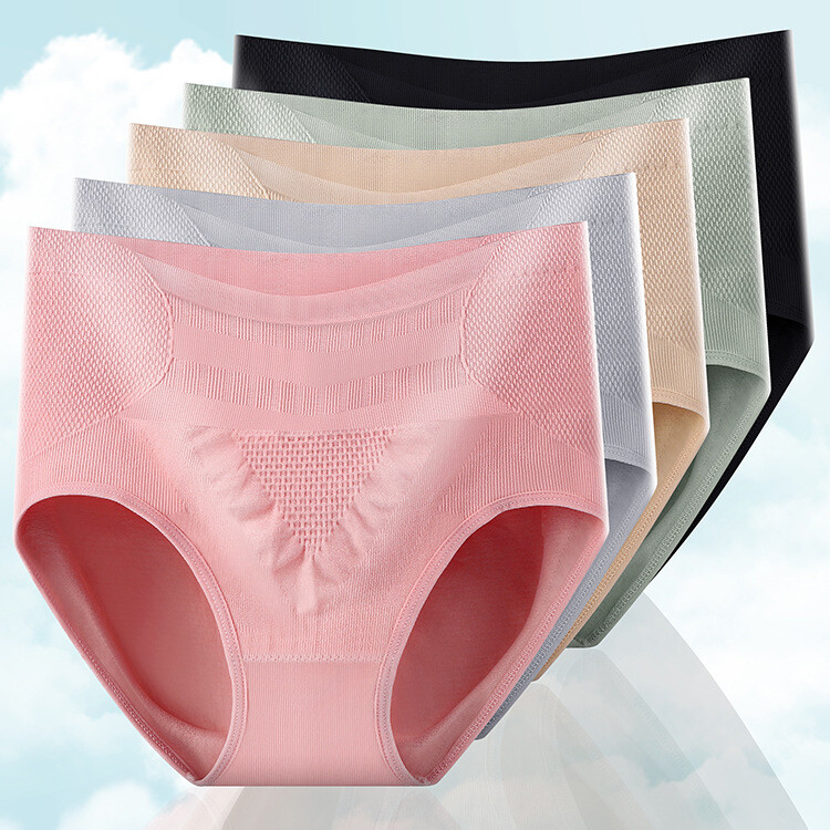 5 Pack Lot Womens High Waist Panties Underwear Full Coverage Tummy Control Brief