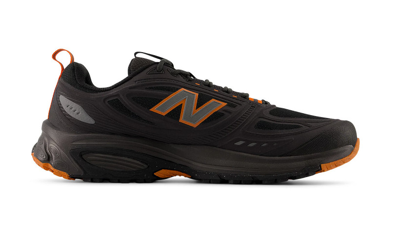 New Balance 410 v9 Men’s Trail Running Shoes Faded Black Orange 4E Wide Auth
