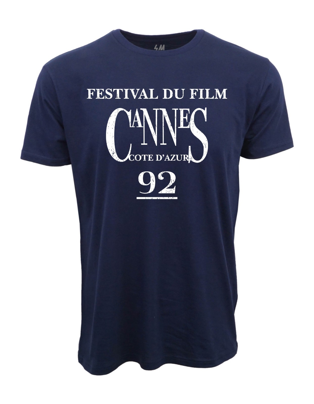 1992 CANNES FILM FESTIVAL DISTRESSED LOGO NAVY T-SHIRT