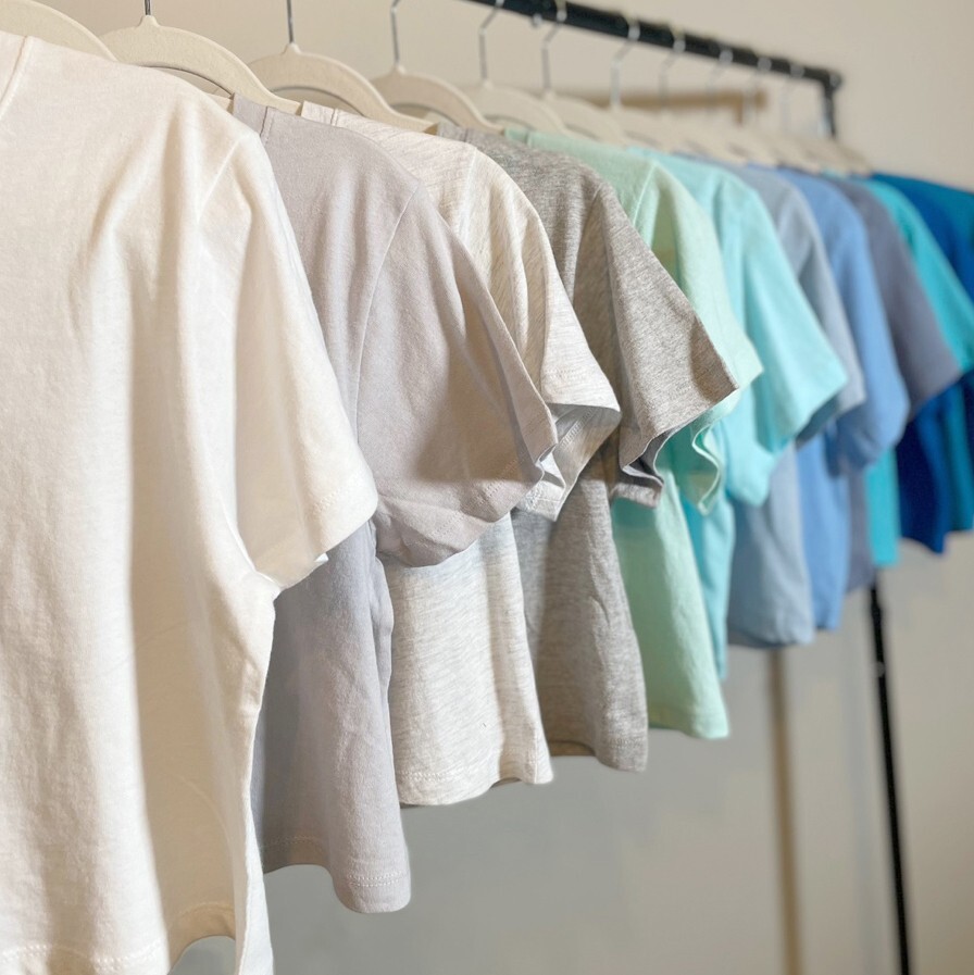 Women’s Loose Fit Crop Tops Round Neck Short Sleeve Casual 100% Cotton T-Shirts