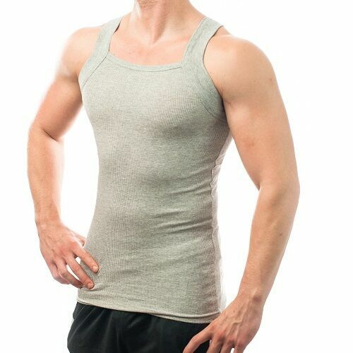 DIFFERENT TOUCH 2X G -Style Tank Top Square Cut Ribbed A Shirt 4 Assorted pack