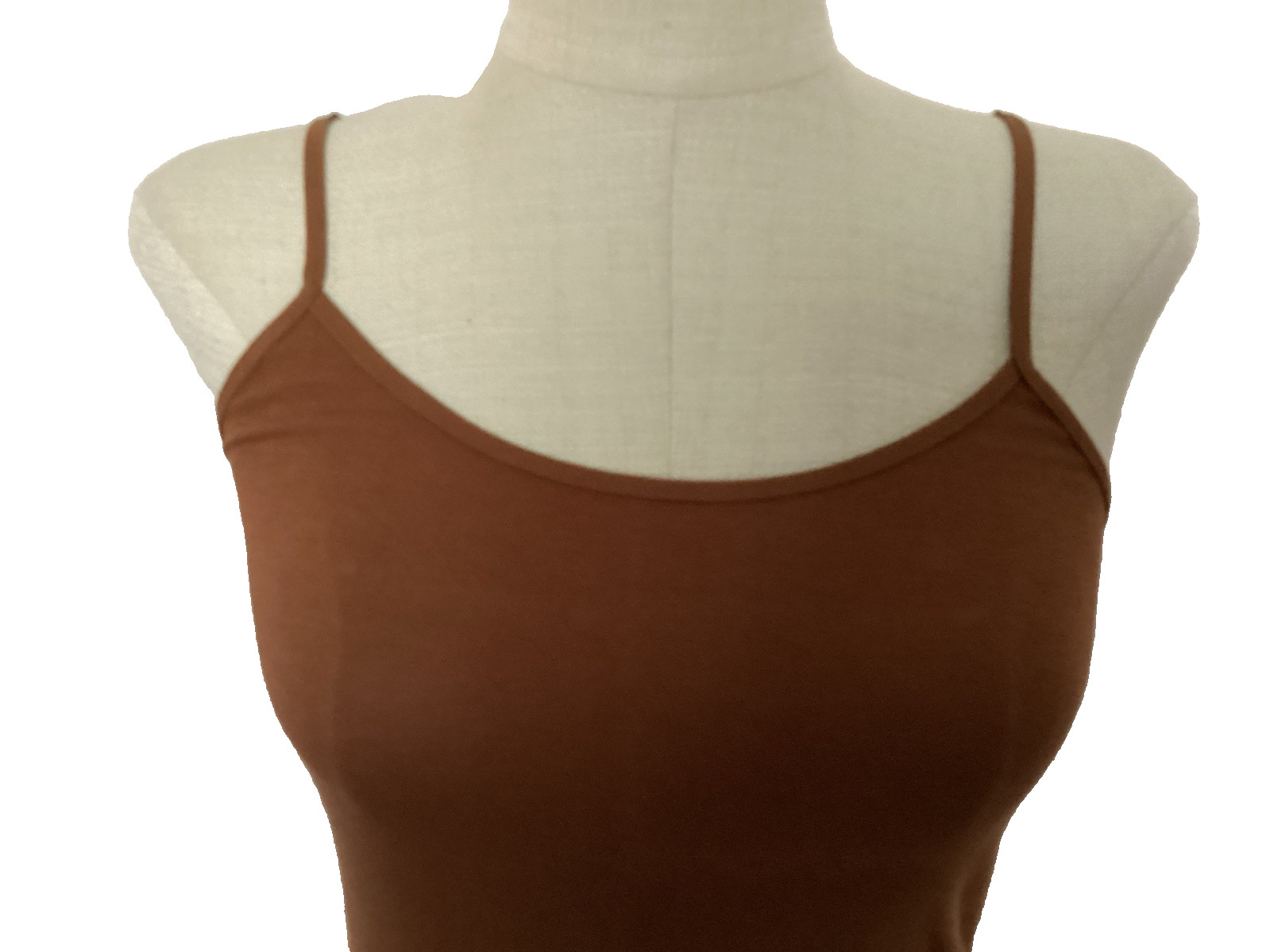 TIME AND TRU SADDLE BROWN ADJUSTABLE STRAPS STRETCH KNIT CAMI/TANK Sz XS*