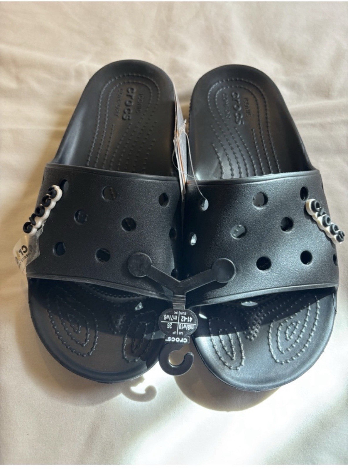 Crocs Classic Slide Sandals Black Size M8 W10 NWT Comfort Slip On 206121-001