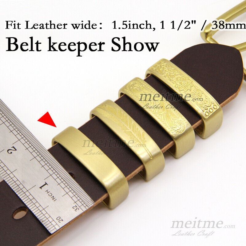 Wholesale Belt Spacer solid brass belt keeper Carved pattern belt Loop 1.5″40mm