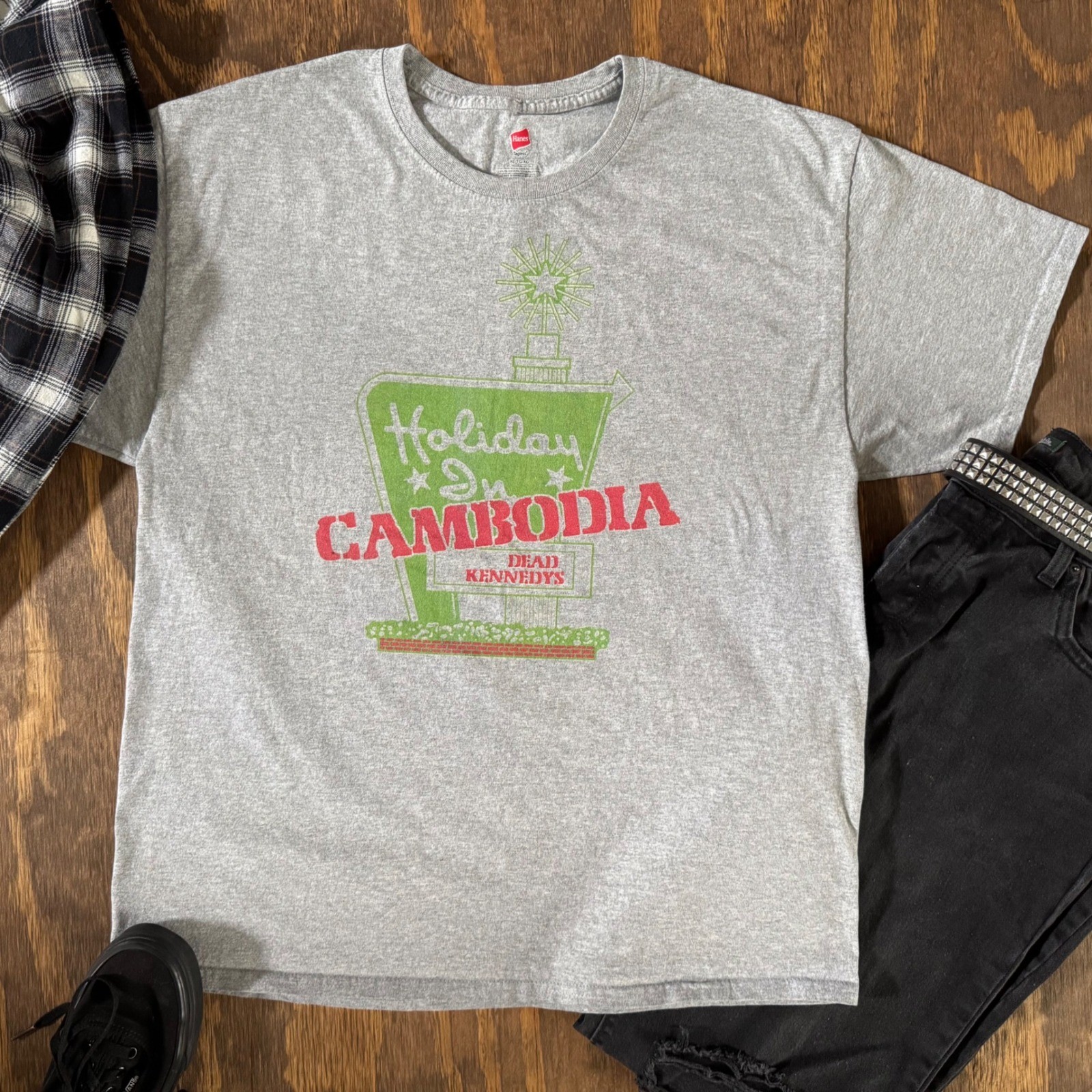 Dead Kennedys Holiday in Cambodia Tee XL Gray Hanes Tagless Punk Band Shirt
