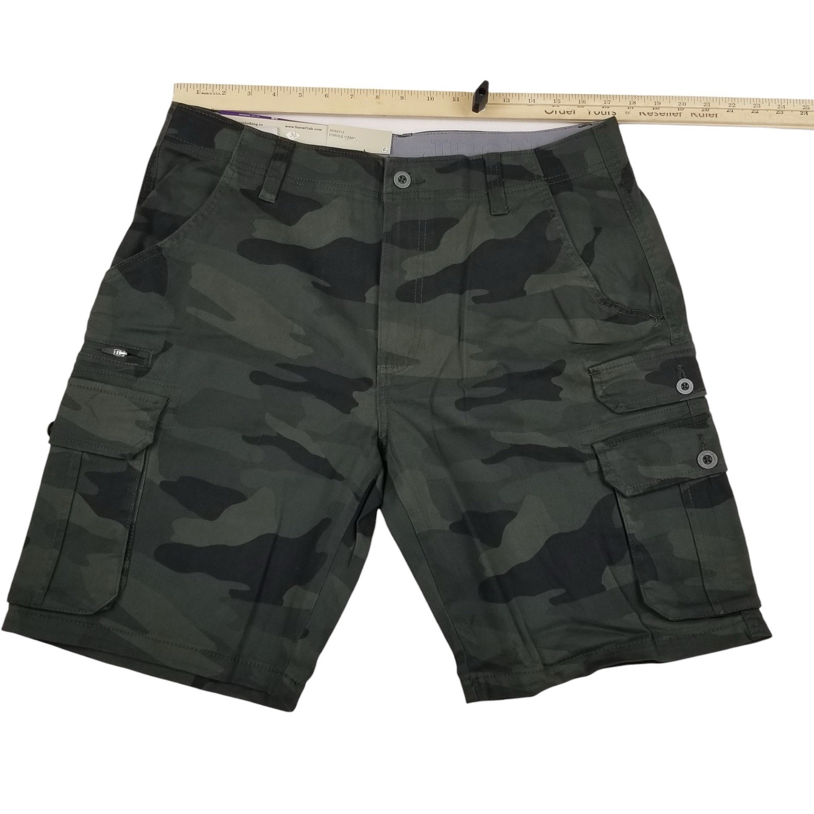 IRON Clothing Co Men’s Stretch Twill Camo 36 Multi Pocket Cargo Shorts