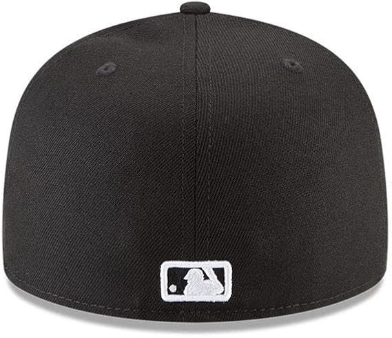 New Era 59Fifty Men Cap Basic Los Angeles Dodgers Black White Fitted Hat sz 7