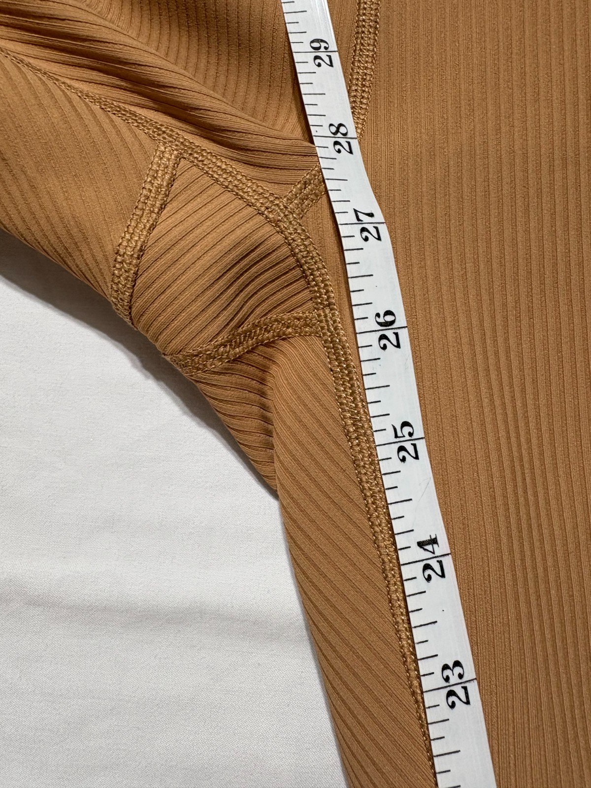 Fabletics Oasis Ribbed High Waisted Leggings Camel Tan Size Medium Earth Tone