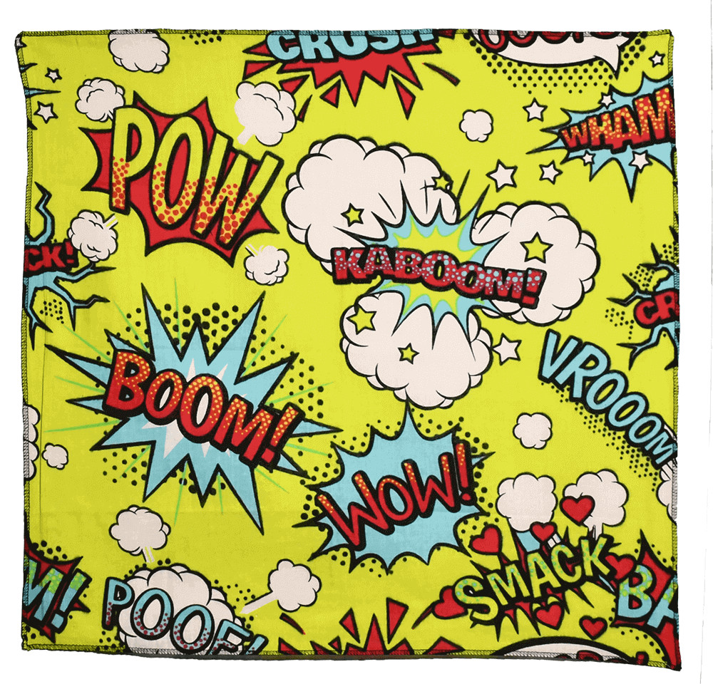 Bandana – Cartoon Pow! – 21″ x 21″ – Cotton
