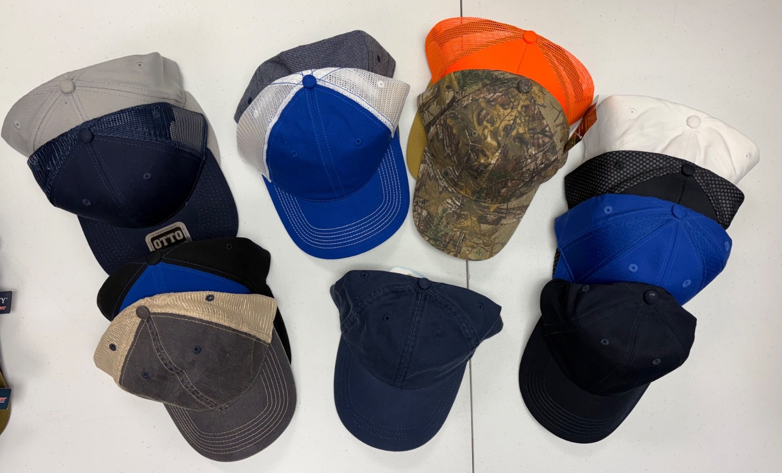NOS Lot of 13 Blank Hats – OTTO, Pacific & More – Structured, Trucker, Snapback+