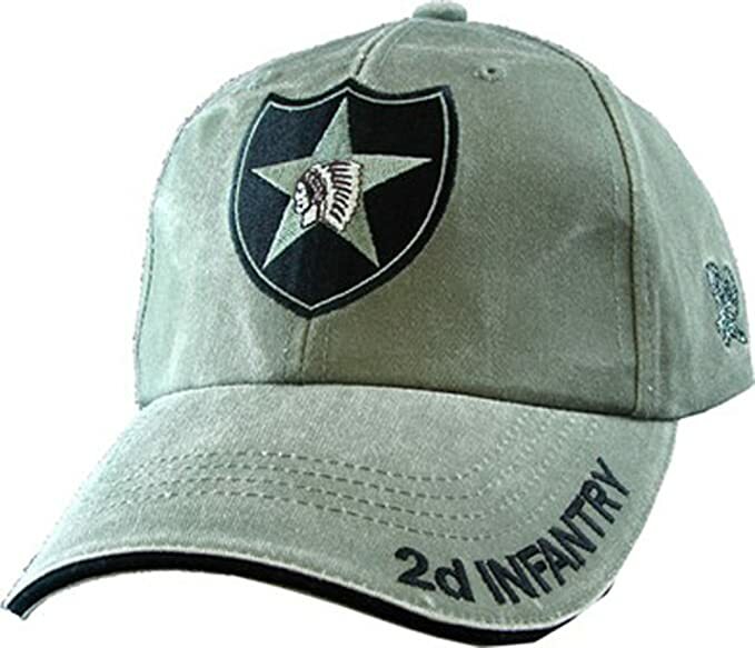 NEW United States Army 2nd Infantry Division cap hat. OD Green. 5595.