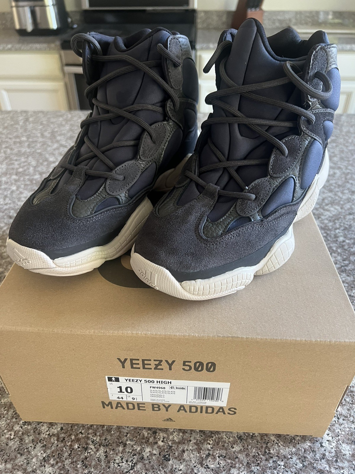 Adidas Yeezy 500 High Slate size 10 FW4968 Black Navy