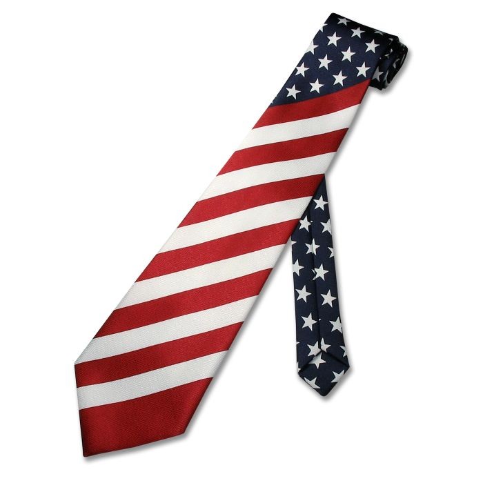 American Flag Mens Neck Tie USA Patriotic NeckTie