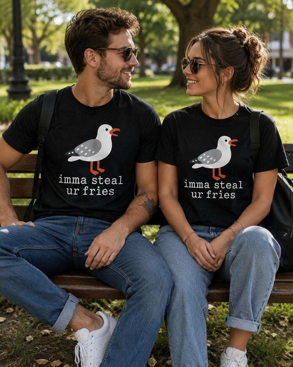 Imma Steal ur Fries Adult T-Shirt Funny Bird Lover