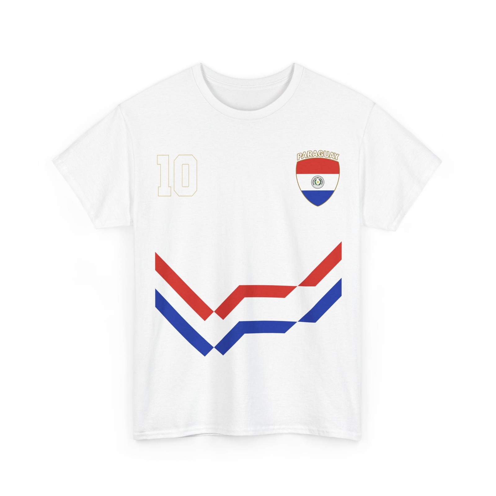 Paraguay Soccer Shirt, Paraguay Number 10 Soccer Jersey Style Shirt