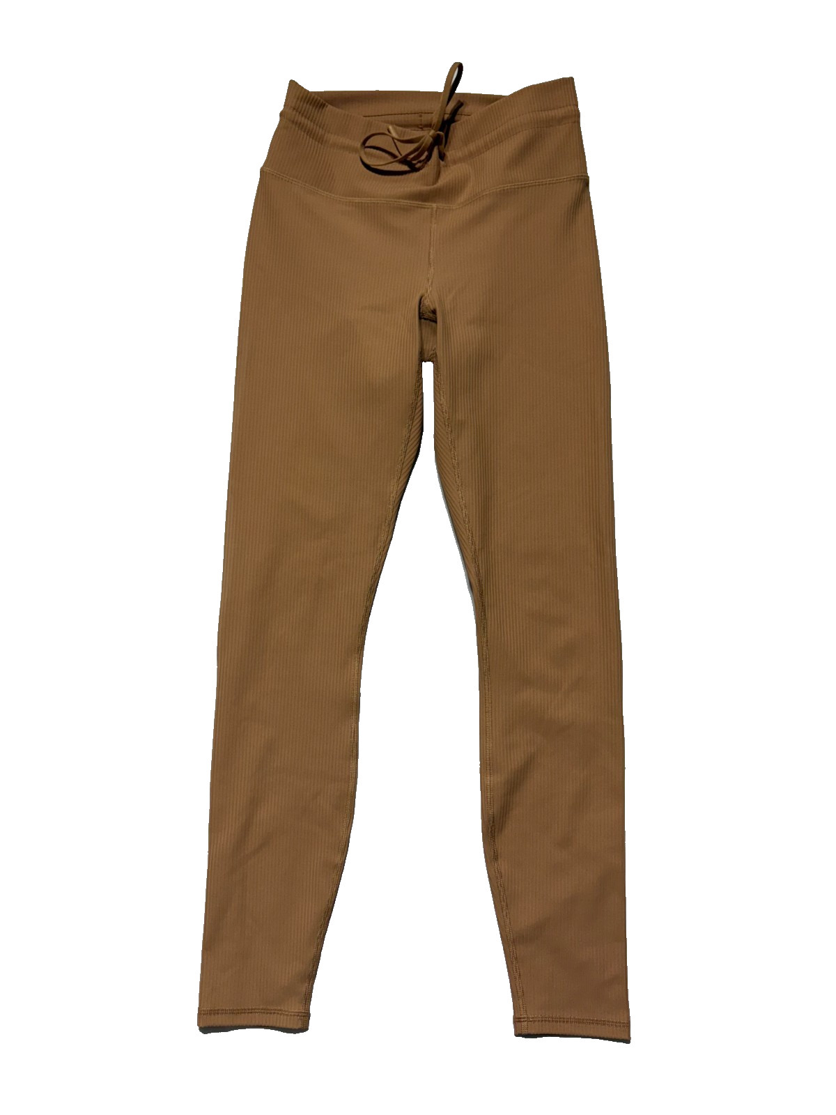 Fabletics Oasis Ribbed High Waisted Leggings Camel Tan Size Medium Earth Tone