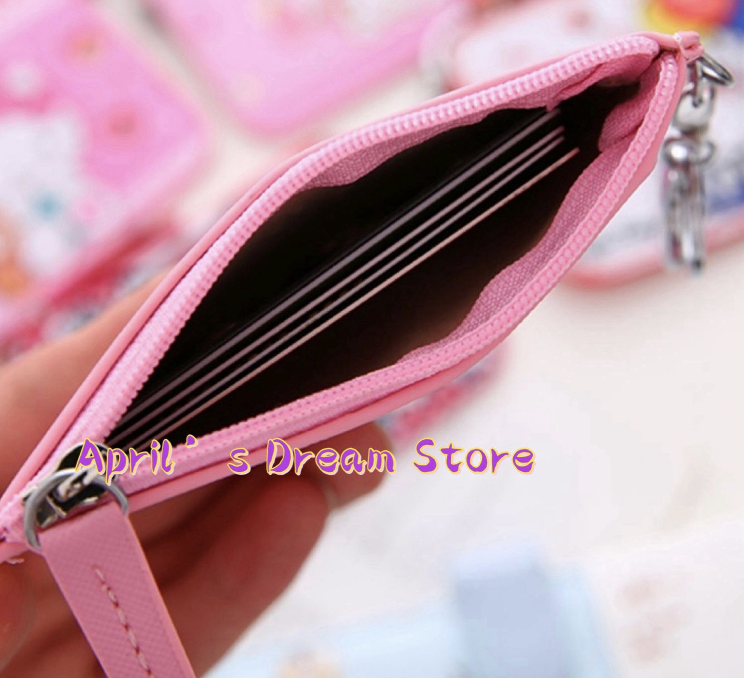 Kuromi x Bad Badtz-Maru Drawing ID Cardholder Coin Purse Keychain Wallet