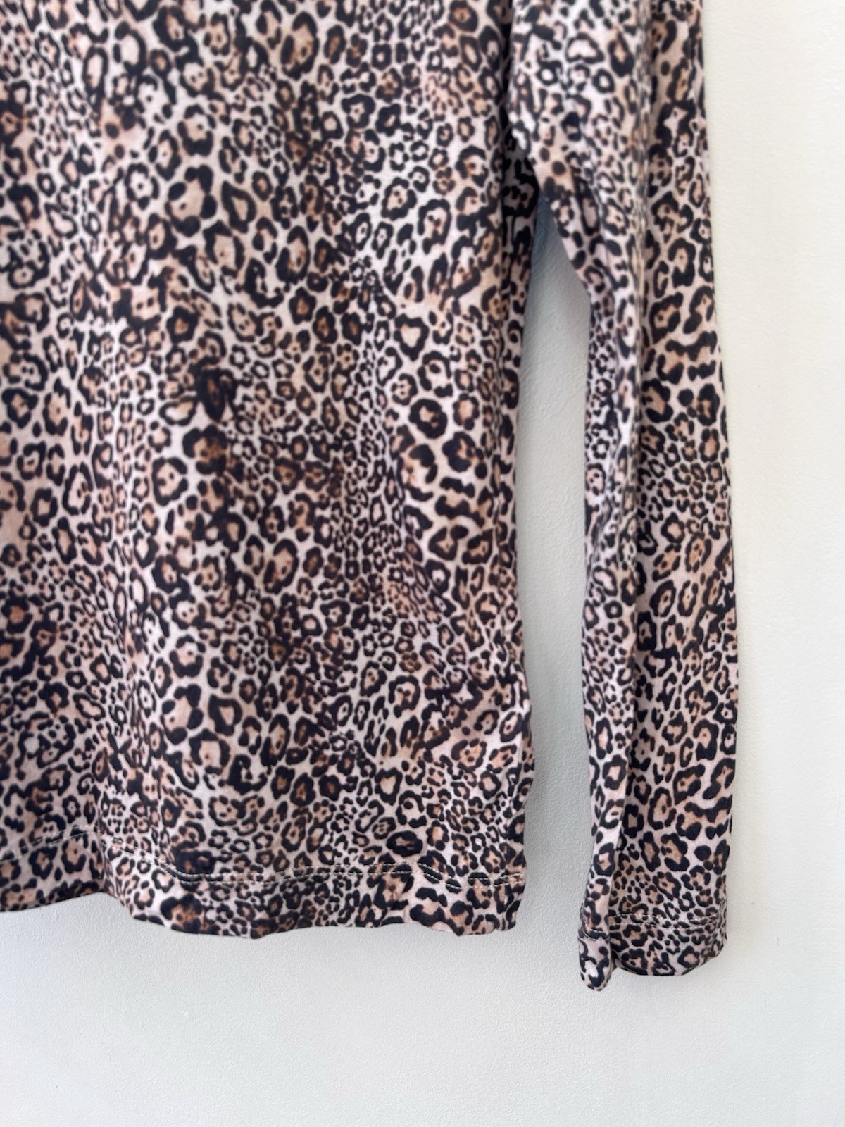 Whistles Leopard Print Top High Neck Mock Turtle Long Sleeved Brown Black 12 M