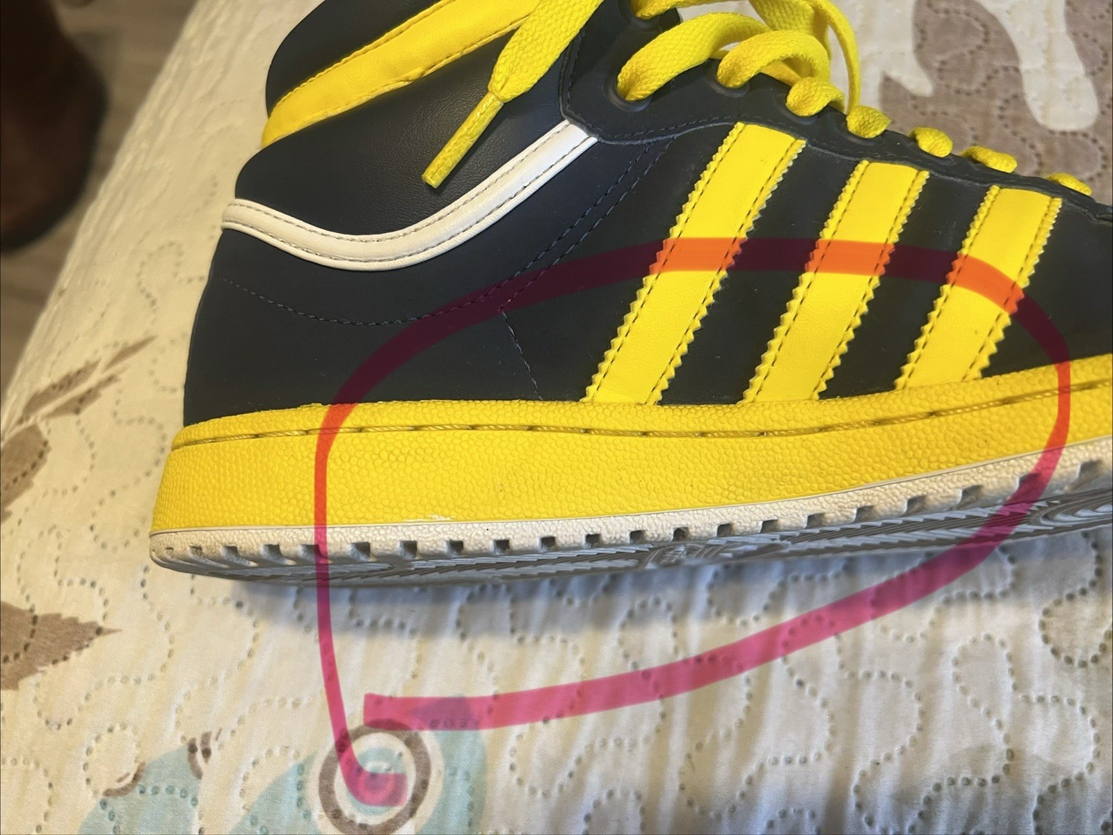 Adidas Top Ten Hi Mid Navy Yellow Men’s Size 8 Basketball Shoes G09275