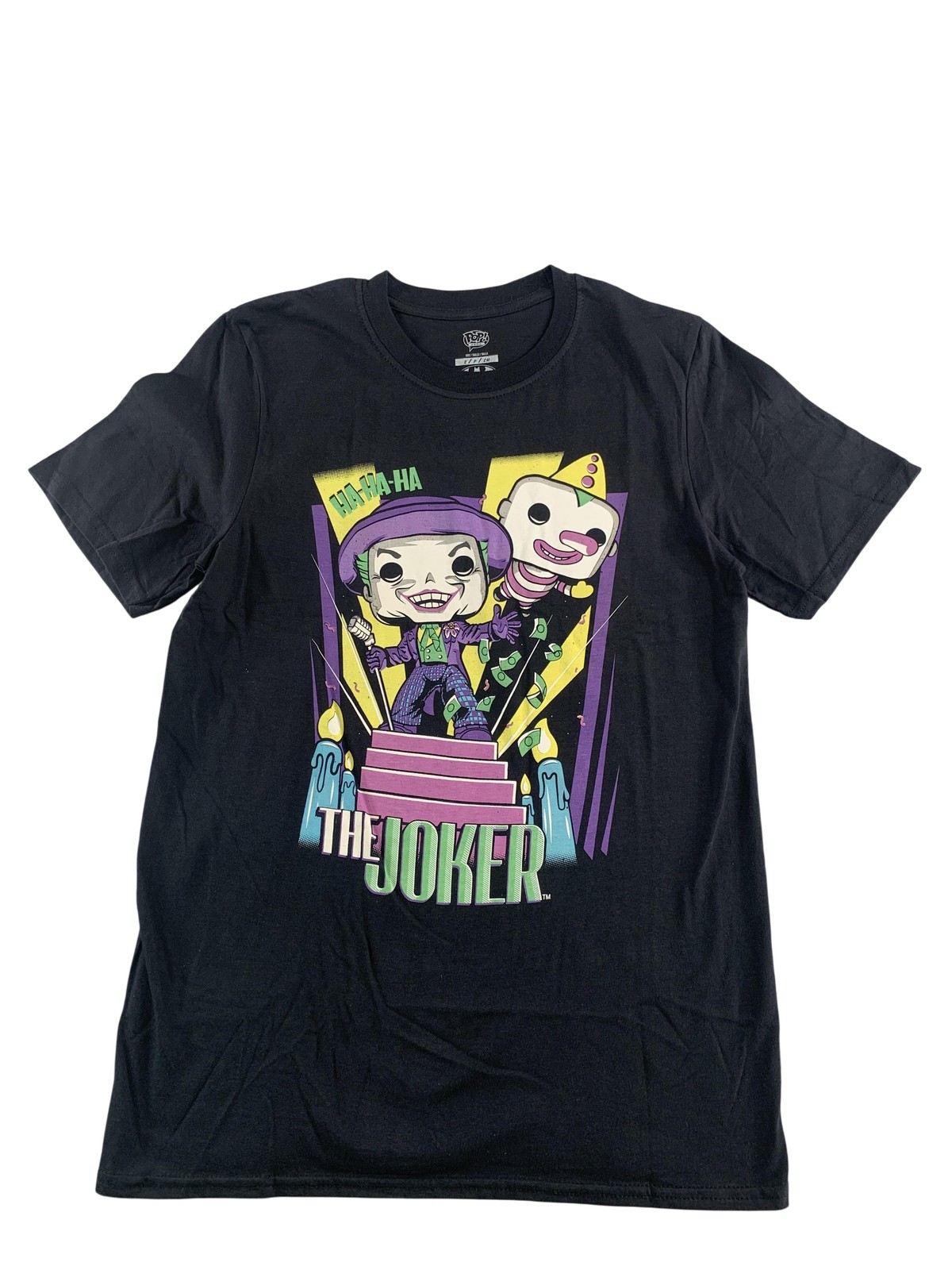 Funko Pop! Tees Joker Shirt Mens Small Black DC Comics Batman Graphic Crewneck