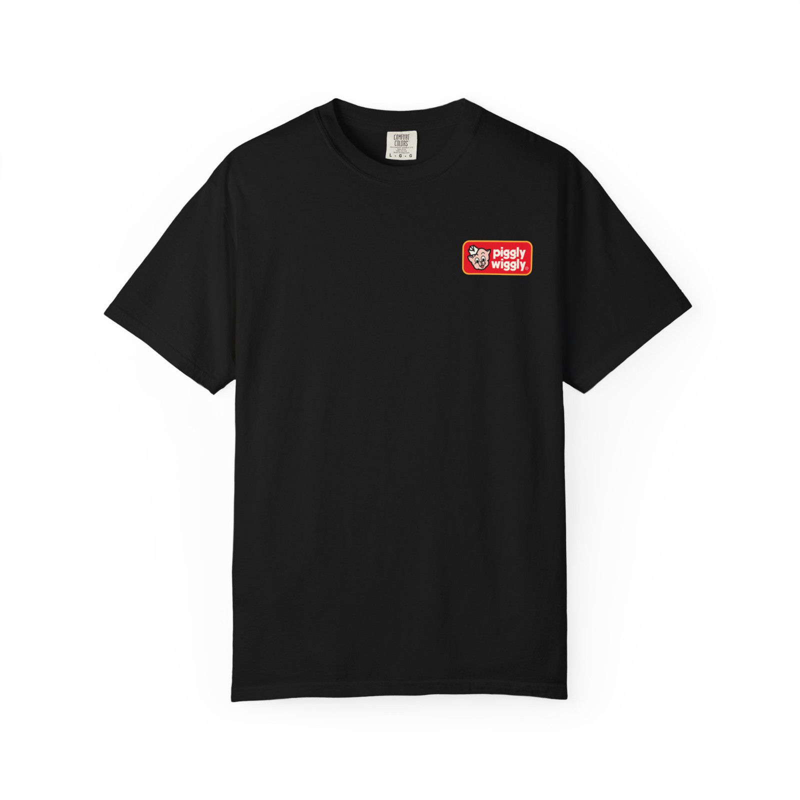 Piggly Wiggly Black Cotton Tee Streetwear Casual Unisex Fit