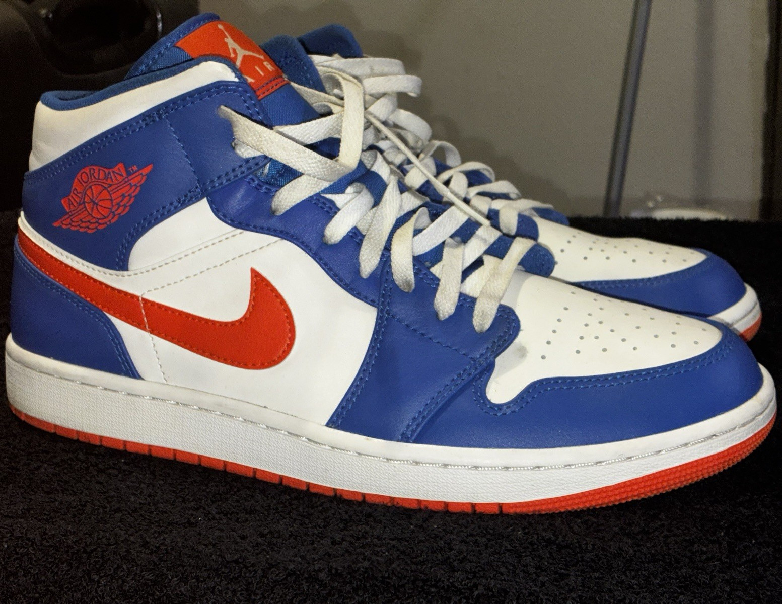 Jordan Air Jordan 1 Mid Men’s Mid “ Wheaties”Top Leather Lace Up Blue/White