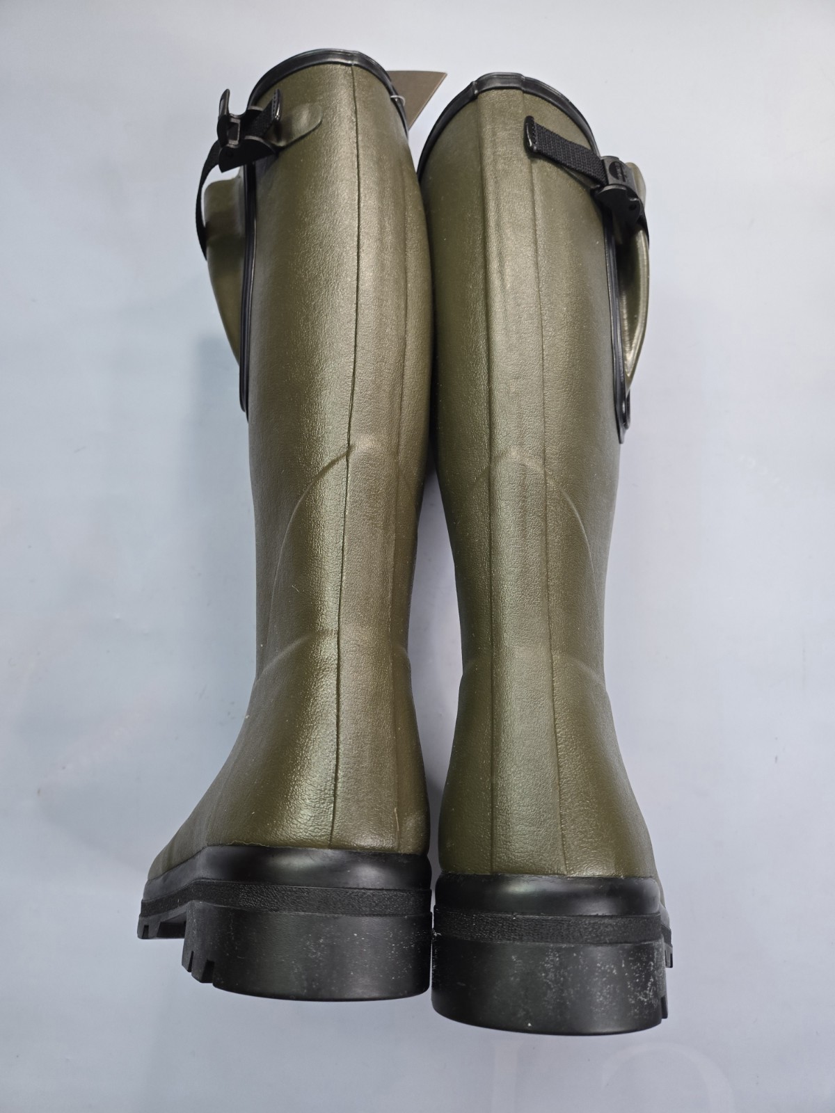 LE CHAMEAU VIERZON TARTAN JERSEY LINED MEN’S DARK GREEN WELLINGTON BOOTS