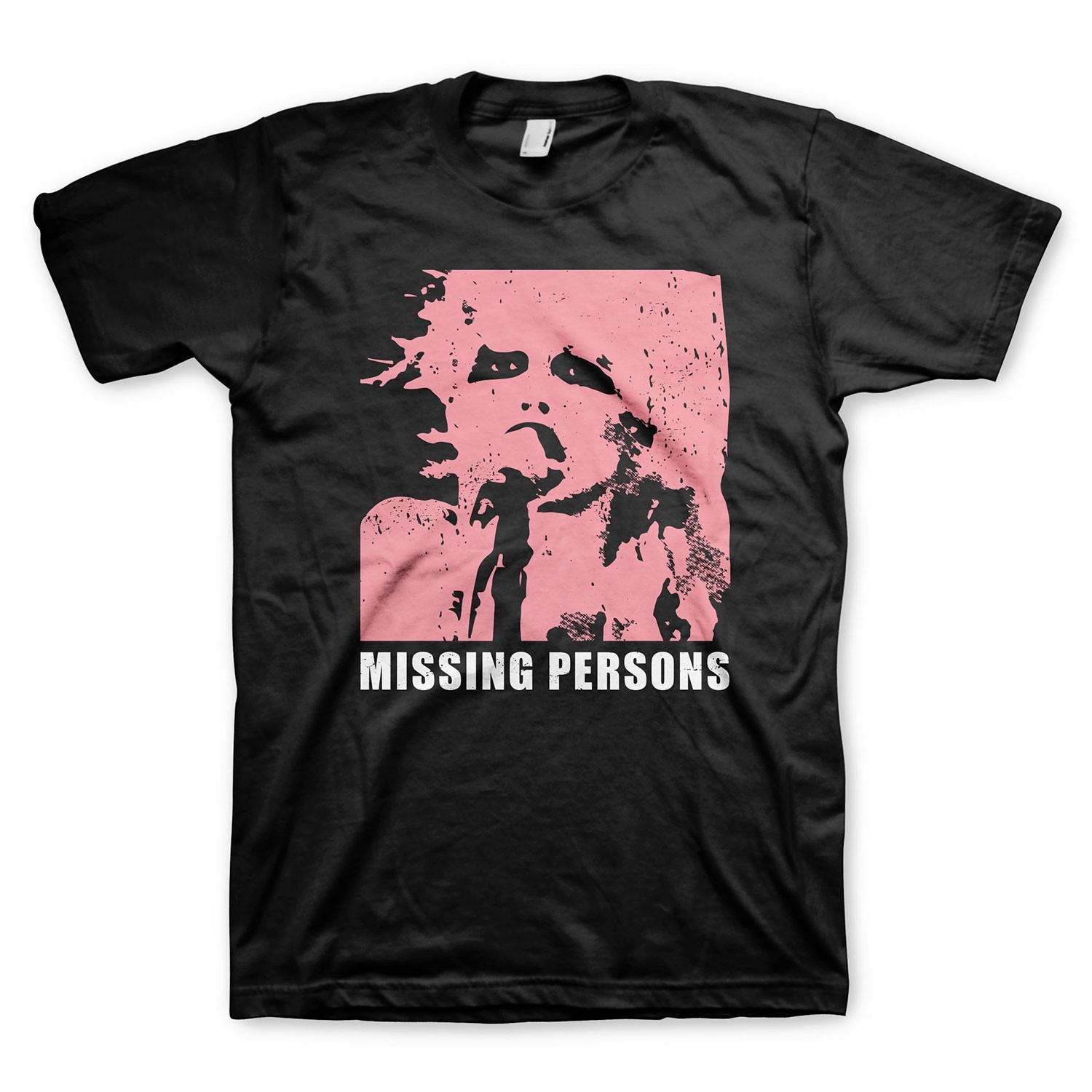 Men’s Missing Persons Dale Pink T-shirt Large Black