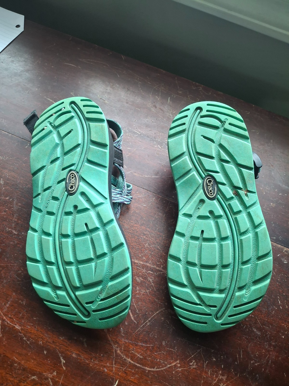 Chaco ZX/2 Womens Sandals Size 6 Strappy Toe Loop Green Blue Outdoors Hiking