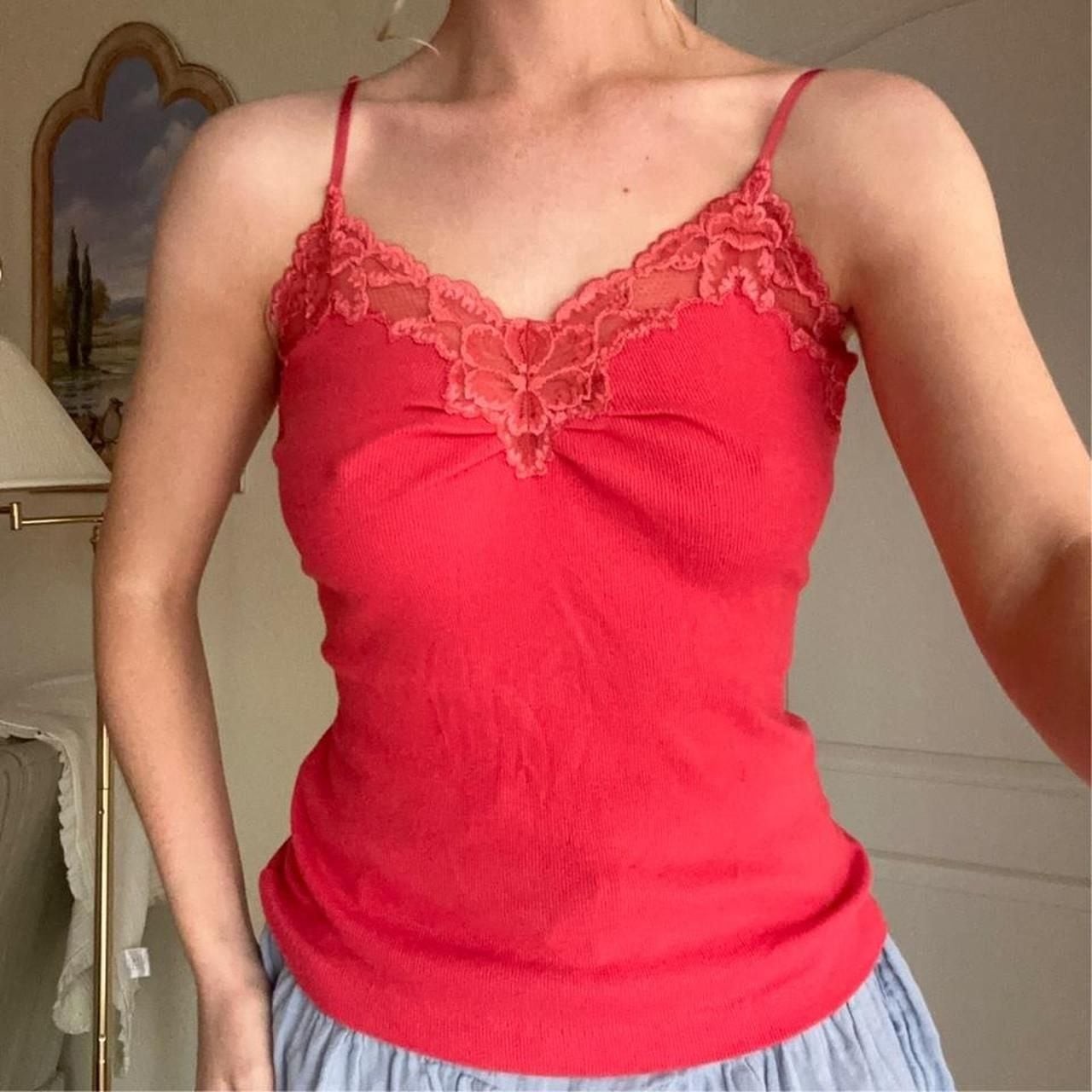 Banana Republic Ruched Lace Trim Cami Top