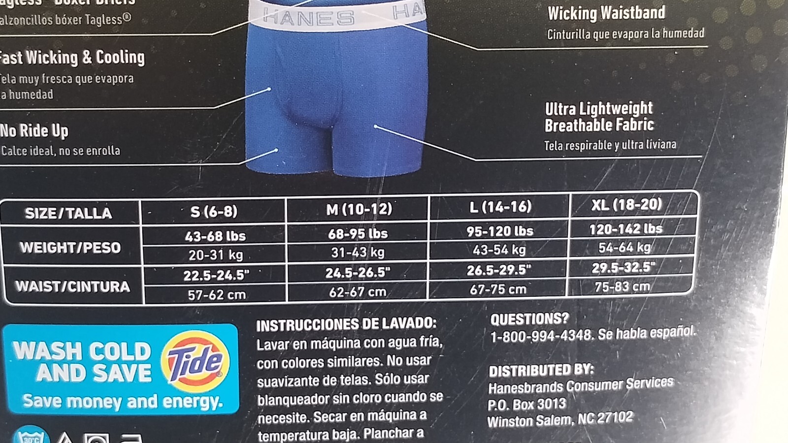 Hanes 7 Pack X-Temp Performance Boxer Briefs 4-Way Stretch Boys S M L XL ~NEW~