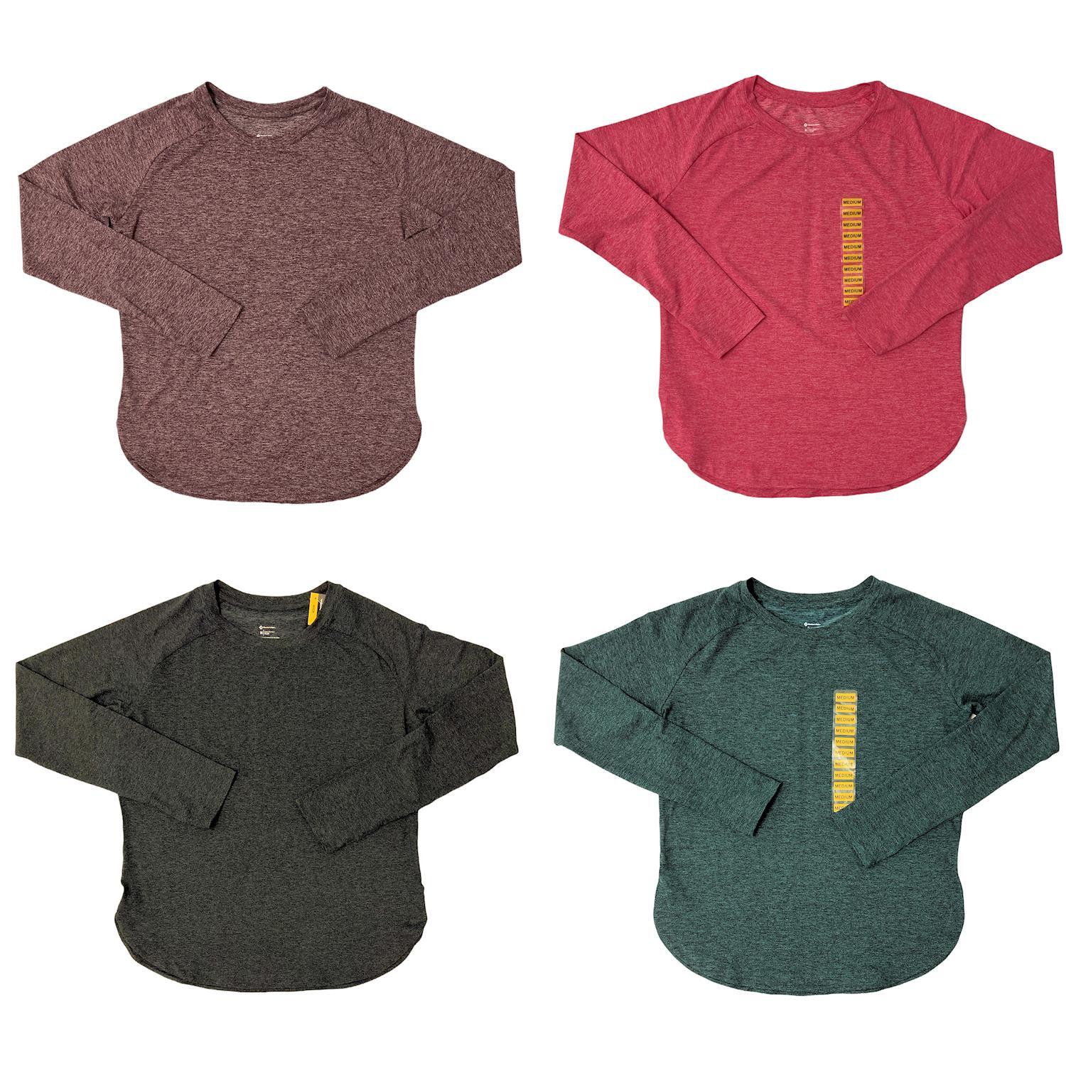 Member’s Mark Women’s Curved Hem Long Sleeve Soft Heather Top with Thumbholes