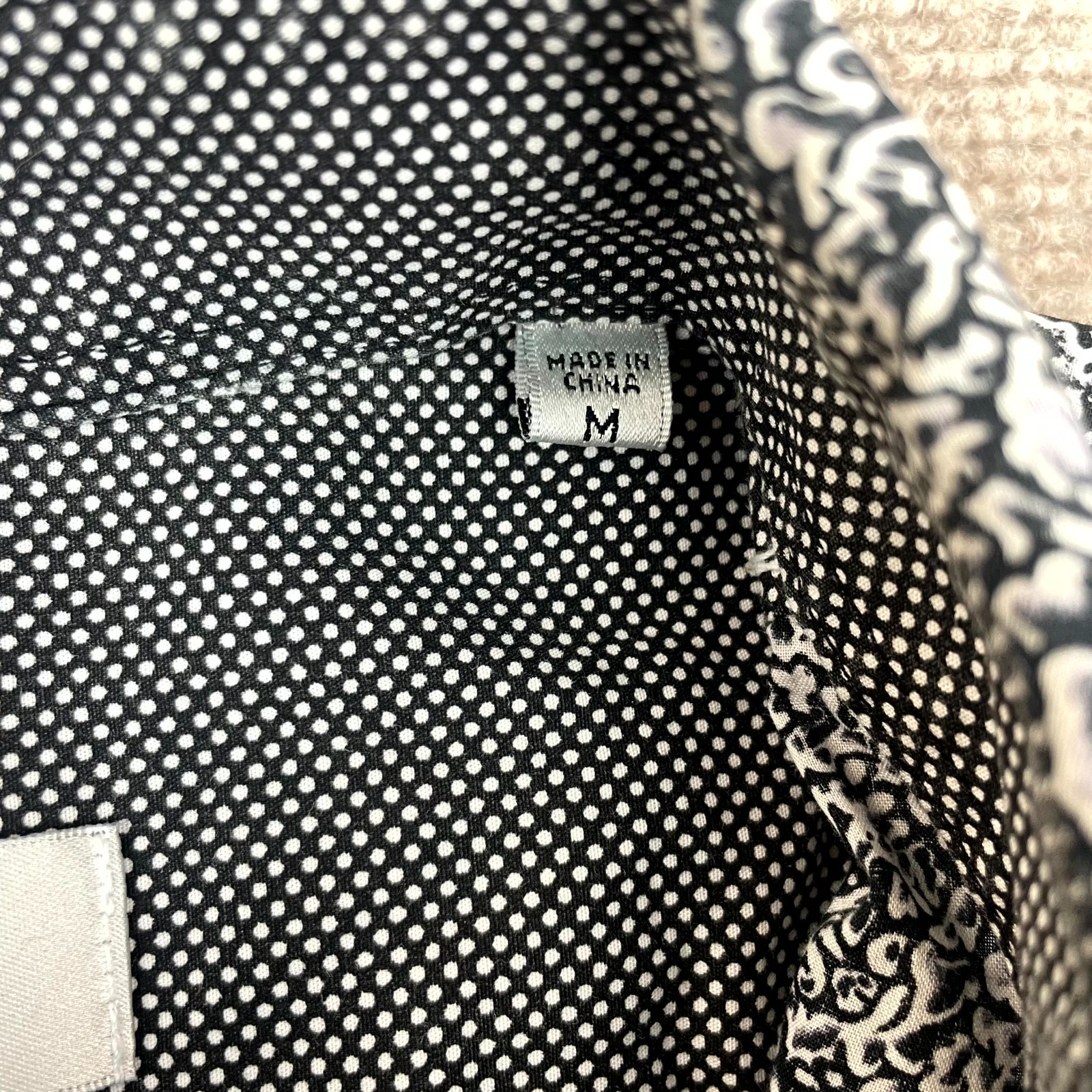 Bugatchi Uomo Shirt Men Medium Black White Geometric Shaped Fit Cotton Button Up