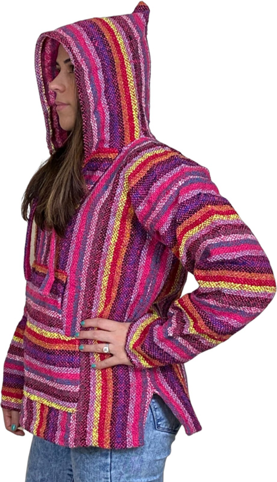 Mexican Poncho Baja Hoodie-Surfer DrugRug Jacket Unisex sz: M, L, XL, 2XL, 3XL