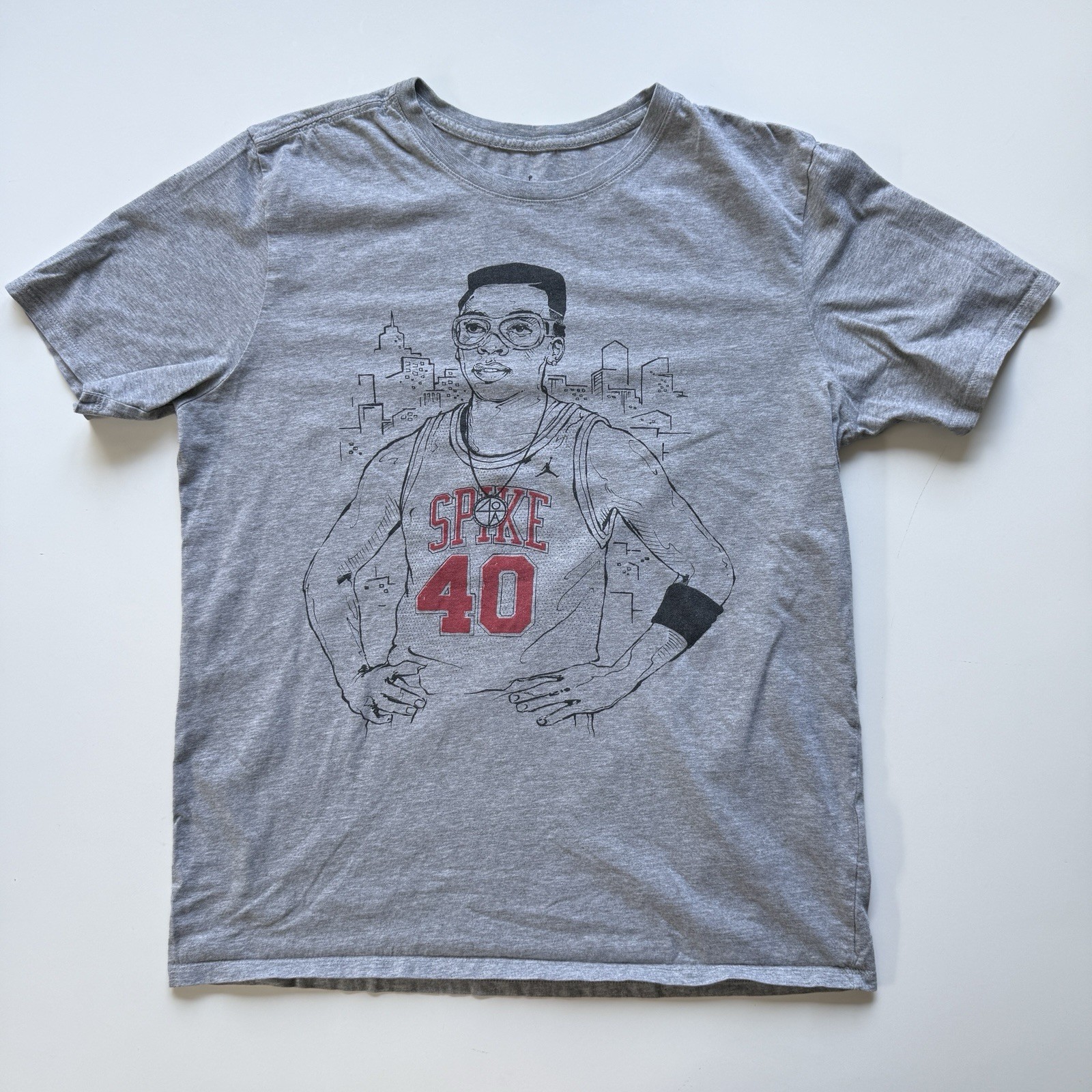 JORDAN AJ Spike Lee 40 Basketball T-Shirt Boys Large Drawing Brooklyn Jumpman