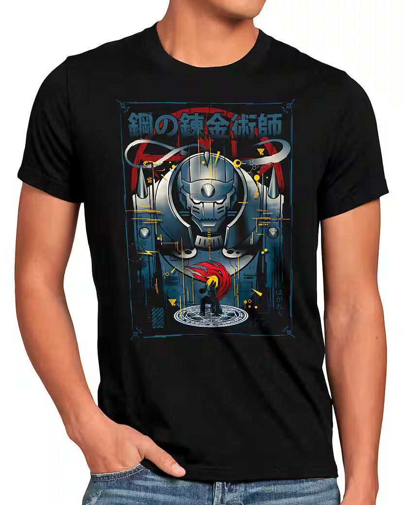 Anime Armored Alchemist Fullmetal Japan Mustang Black T-Shirt, Gift For Friends