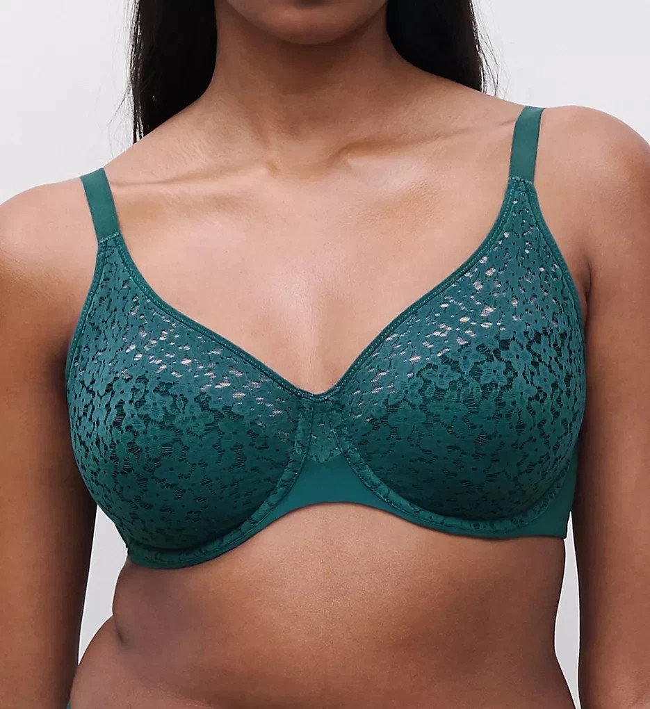 Chantelle Norah Comfort Underwire Molded Lace Bra 34DDDD Emerald Green $88 NWT